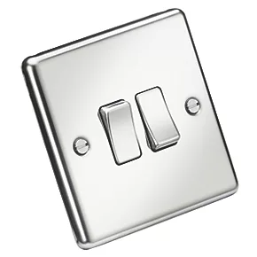 Knightsbridge CL3PC 10AX 2-Gang 2-Way Light Switch Polished Chrome 4 Knightsbridge CL3PC 10AX 2-Gang 2-Way Light Switch Polished Chrome - Image 2