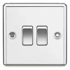 Knightsbridge CL3PC 10AX 2-Gang 2-Way Light Switch Polished Chrome -Chrome Switches & Sockets Sales 267TX P