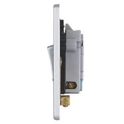 Schneider Electric Ultimate Low Profile 13A Switched Fused Spur Brushed Chrome with Black Inserts -Chrome Switches & Sockets Sales 2721J A2
