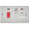 Knightsbridge FPR8333NBCW 45 & 13A 2-Gang DP Cooker Switch & 13A DP Switched Socket Brushed Chrome with LED with White Inserts 2 Knightsbridge FPR8333NBCW 45 & 13A 2-Gang DP Cooker Switch & 13A DP Switched Socket Brushed Chrome with LED with White Inserts -Chrome Switches & Sockets Sales 275VF P