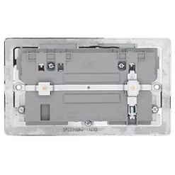 LAP 13A 2-Gang SP Switched Wi-Fi Extender Socket + 2.1A 1-Outlet Type A USB Charger Polished Chrome with White Inserts -Chrome Switches & Sockets Sales 280HF A3