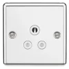 Knightsbridge CL5APCW 5A 1-Gang Unswitched Socket Polished Chrome with White Inserts -Chrome Switches & Sockets Sales 288VF P