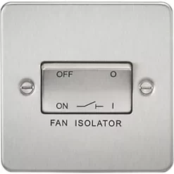 Knightsbridge FP1100BC 10AX 1-Gang TP Fan Isolator Switch Brushed Chrome