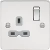 Knightsbridge FPR7000PCG 13A 1-Gang DP Switched Single Socket Polished Chrome with Colour-Matched Inserts -Chrome Switches & Sockets Sales 296TY P