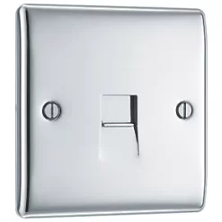 British General Nexus Metal Master Telephone Socket Polished Chrome -Chrome Switches & Sockets Sales 304FT A2