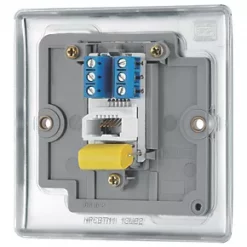 British General Nexus Metal Master Telephone Socket Polished Chrome -Chrome Switches & Sockets Sales 304FT A3