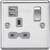 Knightsbridge CL9124PCG 13A 1-Gang SP Switched Socket + 2.1A 2-Outlet Type A USB Charger Polished Chrome with Colour-Matched Inserts 1 Knightsbridge CL9124PCG 13A 1-Gang SP Switched Socket + 2.1A 2-Outlet Type A USB Charger Polished Chrome with Colour-Matched Inserts -Chrome Switches & Sockets Sales 306TX P