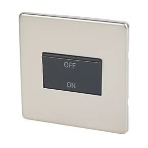 Varilight 10AX 1-Gang 3-Pole Fan Isolator Switch Satin Chrome with Black Inserts 3 Varilight 10AX 1-Gang 3-Pole Fan Isolator Switch Satin Chrome with Black Inserts