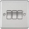 Knightsbridge CL4BC 10AX 3-Gang 2-Way Light Switch Brushed Chrome 2 Knightsbridge CL4BC 10AX 3-Gang 2-Way Light Switch Brushed Chrome -Chrome Switches & Sockets Sales 307VF P
