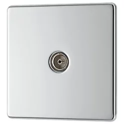 LAP Coaxial TV Socket Polished Chrome