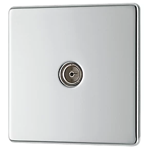 LAP Coaxial TV Socket Polished Chrome 3 LAP Coaxial TV Socket Polished Chrome