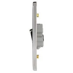 Schneider Electric Lisse Deco 50A 2-Gang DP Cooker Switch Polished Chrome with LED with White Inserts -Chrome Switches & Sockets Sales 316FF A2