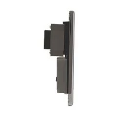 LAP 2-Gang Dual Voltage Shaver Socket 115 / 230V Polished Chrome with White Inserts -Chrome Switches & Sockets Sales 32450 A2