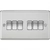 Knightsbridge CL42BC 10AX 6-Gang 2-Way Light Switch Brushed Chrome -Chrome Switches & Sockets Sales 335TY P