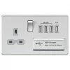 Knightsbridge SFR7USB4BCG 13A 1-Gang SP Switched Socket + 5.1A 4-Outlet Type A USB Charger Brushed Chrome with Colour-Matched Inserts -Chrome Switches & Sockets Sales 335VF P