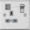 Knightsbridge CS9124BCG 13A 1-Gang SP Switched Socket + 2.1A 2-Outlet Type A USB Charger Brushed Chrome with Colour-Matched Inserts 1 Knightsbridge CS9124BCG 13A 1-Gang SP Switched Socket + 2.1A 2-Outlet Type A USB Charger Brushed Chrome with Colour-Matched Inserts -Chrome Switches & Sockets Sales 341TY P