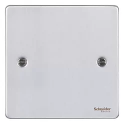 Schneider Electric Ultimate Low Profile 1-Gang Blanking Plate Brushed Chrome -Chrome Switches & Sockets Sales 3422J A1