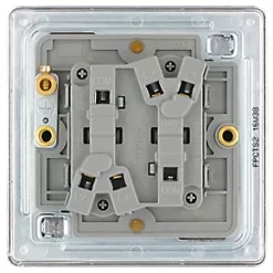 LAP 20A 16AX 2-Gang 2-Way Light Switch Polished Chrome -Chrome Switches & Sockets Sales 345KJ A3
