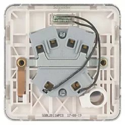 Schneider Electric Lisse Deco 20AX 1-Gang DP Control Switch Polished Chrome with LED with White Inserts -Chrome Switches & Sockets Sales 356FF A3