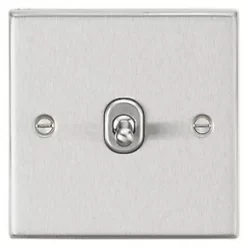 Knightsbridge CSTOG1BC 10AX 1-Gang 2-Way Light Switch Brushed Chrome