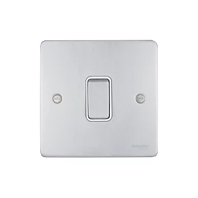 Schneider Electric Ultimate Low Profile 16AX 1-Gang Intermediate Switch Brushed Chrome with White Inserts 4 Schneider Electric Ultimate Low Profile 16AX 1-Gang Intermediate Switch Brushed Chrome with White Inserts - Image 2