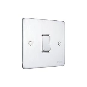 Schneider Electric Ultimate Low Profile 16AX 1-Gang Intermediate Switch Brushed Chrome with White Inserts 5 Schneider Electric Ultimate Low Profile 16AX 1-Gang Intermediate Switch Brushed Chrome with White Inserts - Image 3