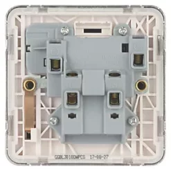 Schneider Electric Lisse Deco 13A 1-Gang DP Switched Plug Socket Polished Chrome with White Inserts -Chrome Switches & Sockets Sales 364FF A3
