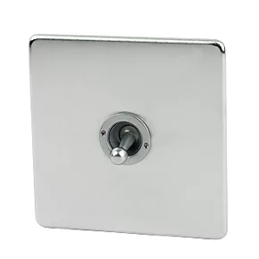 Crabtree Platinum 10AX 1-Gang 2-Way Toggle Switch Satin Chrome 3 Crabtree Platinum 10AX 1-Gang 2-Way Toggle Switch Satin Chrome