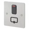 MK Edge 13A Switched Fused Spur with Neon Polished Chrome with Black Inserts -Chrome Switches & Sockets Sales 377FF P