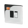 Crabtree Platinum 13A Switched Fused Spur with Neon Polished Chrome with Black Inserts -Chrome Switches & Sockets Sales 37848 P