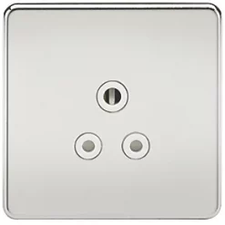 Knightsbridge SF5APCW 5A 1-Gang Unswitched Socket Polished Chrome with White Inserts