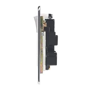 Crabtree Platinum 13A 2-Gang DP Switched Plug Socket Polished Chrome with White Inserts 5 Crabtree Platinum 13A 2-Gang DP Switched Plug Socket Polished Chrome with White Inserts - Image 3