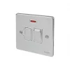 Schneider Electric Ultimate Low Profile 13A Switched Fused Spur with Neon Polished Chrome with White Inserts -Chrome Switches & Sockets Sales 3858J P