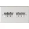 Knightsbridge CS42BC 10AX 6-Gang 2-Way Light Switch Brushed Chrome -Chrome Switches & Sockets Sales 393TY P
