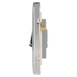 Schneider Electric Lisse Deco 10A 1-Gang 2-Way Retractive Switch Polished Chrome with White Inserts -Chrome Switches & Sockets Sales 395FF A2