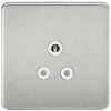 Knightsbridge SF5ABCW 5A 1-Gang Unswitched Socket Brushed Chrome with White Inserts -Chrome Switches & Sockets Sales 395TY P