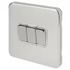 Schneider Electric Lisse Deco 10AX 3-Gang 2-Way Light Switch Polished Chrome with White Inserts -Chrome Switches & Sockets Sales 396FF P