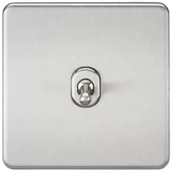 Knightsbridge SF12TOGBC 10AX 1-Gang Intermediate Switch Brushed Chrome with Colour-Matched Inserts