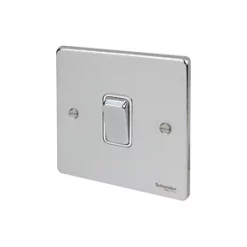 Schneider Electric Ultimate Low Profile 16AX 1-Gang 2-Way Light Switch Polished Chrome with White Inserts