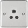 Knightsbridge CL5ABC 5A 1-Gang Unswitched Socket Brushed Chrome with Black Inserts -Chrome Switches & Sockets Sales 401TY P