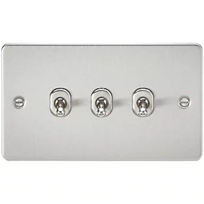 Knightsbridge FP3TOGBC 10AX 3-Gang 2-Way Light Switch Brushed Chrome 3 Knightsbridge FP3TOGBC 10AX 3-Gang 2-Way Light Switch Brushed Chrome