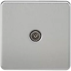 Knightsbridge SF0100BC Coaxial TV Socket Brushed Chrome