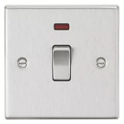 Knightsbridge CS834NBC 20A 1-Gang DP Control Switch Brushed Chrome with LED