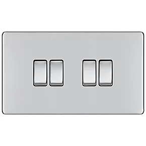 LAP 20A 16AX 4-Gang 2-Way Light Switch Polished Chrome 4 LAP 20A 16AX 4-Gang 2-Way Light Switch Polished Chrome - Image 2