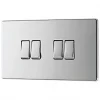 LAP 20A 16AX 4-Gang 2-Way Light Switch Polished Chrome -Chrome Switches & Sockets Sales 420KJ P