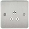 Knightsbridge FP5ABCW 5A 1-Gang Unswitched Socket Brushed Chrome with White Inserts -Chrome Switches & Sockets Sales 422TY P