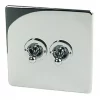 Crabtree Platinum 10AX 2-Gang 2-Way Toggle Switch Polished Chrome -Chrome Switches & Sockets Sales 42421 P