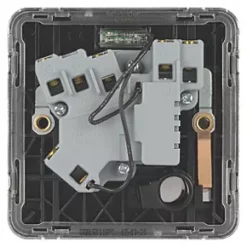 Schneider Electric Lisse Deco 13A Switched Fused Spur with LED Polished Chrome with Black Inserts -Chrome Switches & Sockets Sales 441FF A3