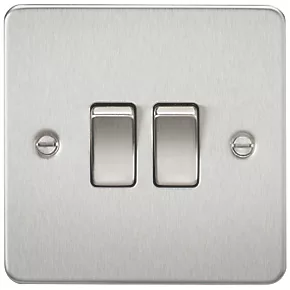 Knightsbridge FP3000BC 10AX 2-Gang 2-Way Light Switch Brushed Chrome 3 Knightsbridge FP3000BC 10AX 2-Gang 2-Way Light Switch Brushed Chrome