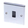 LAP 10AX 1-Gang 2-Way Light Switch Polished Chrome with Black Inserts -Chrome Switches & Sockets Sales 45164 P